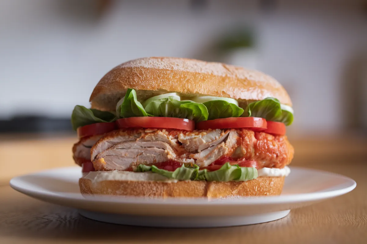 How many calories in a chicken margherita sandwich?