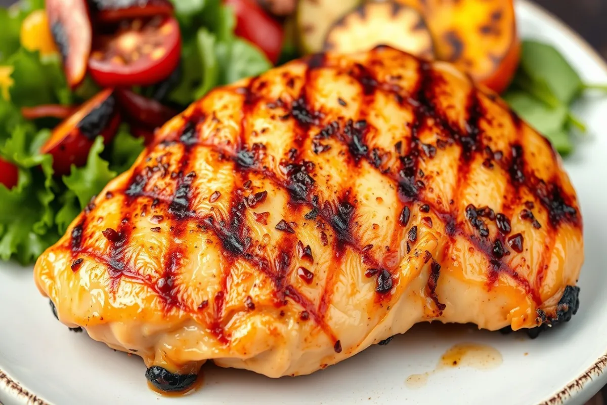 How do you grill marinated chicken without burning it?