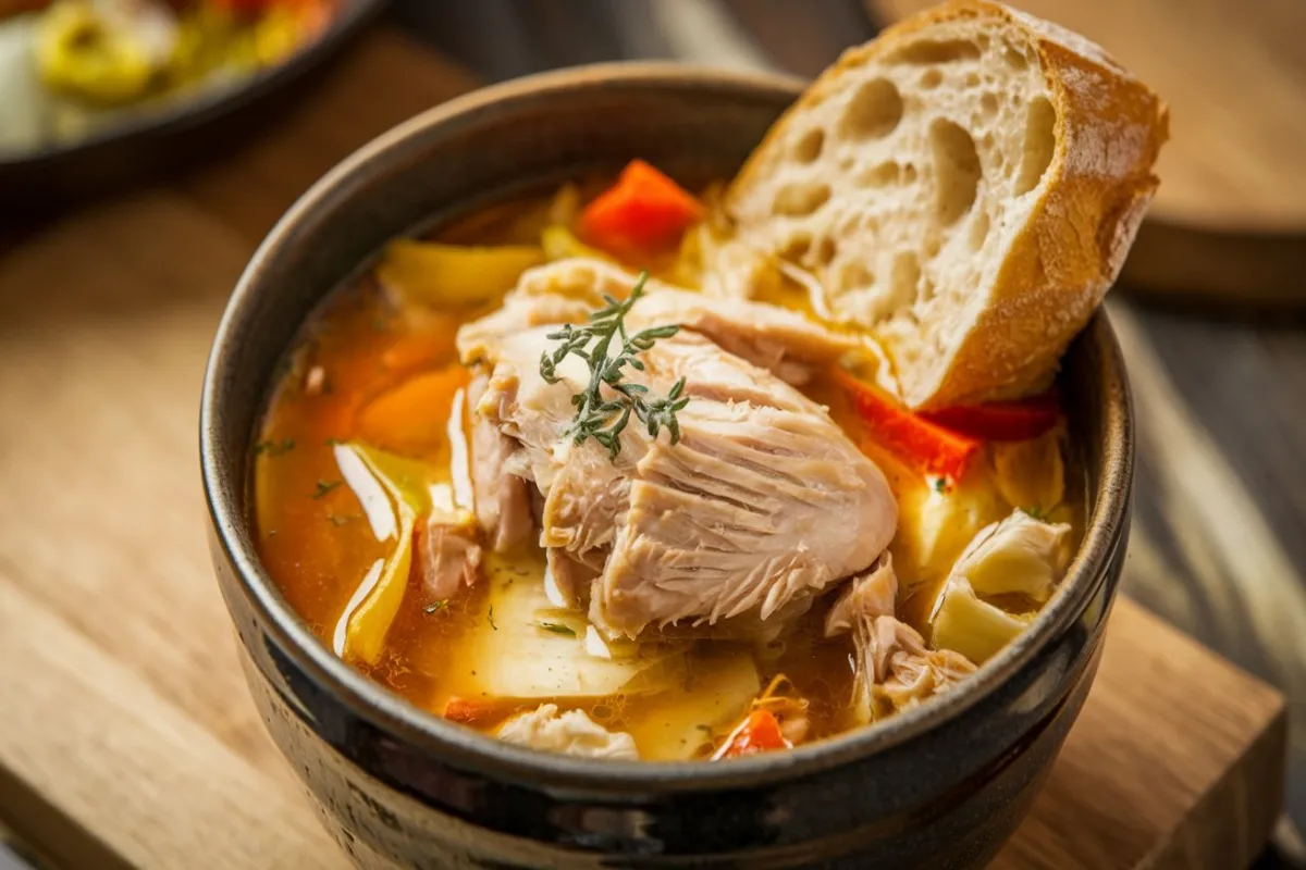 Can I use a week old rotisserie chicken in soup?