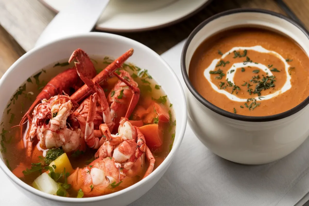 What's the difference between lobster soup and lobster bisque?