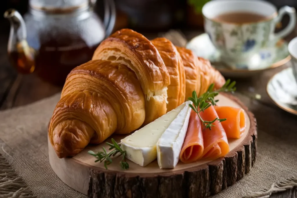 What are croissants traditionally served with?