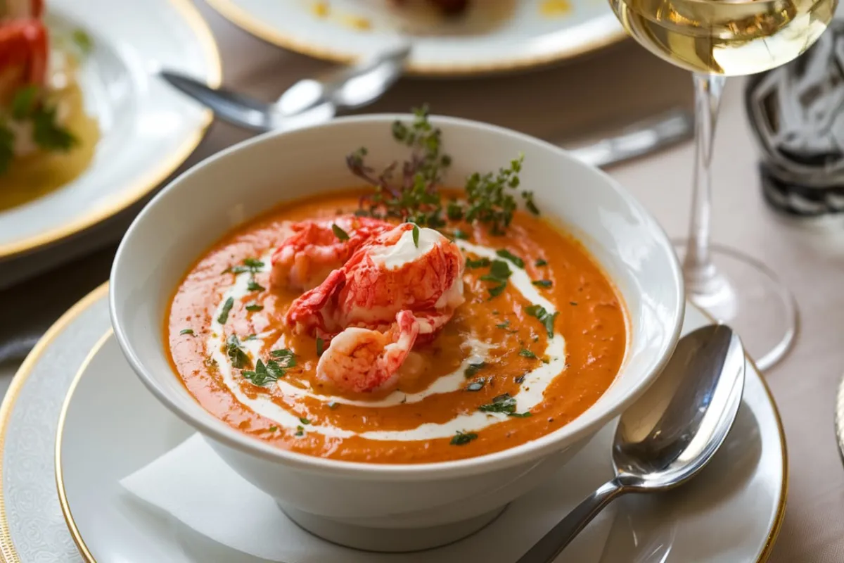 What does lobster bisque contain?