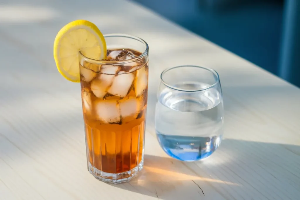 Is drinking sugar free iced tea the same as drinking water?