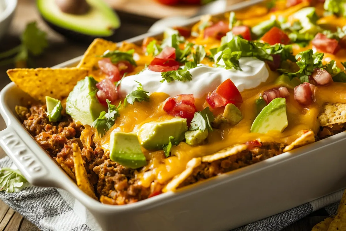 Walking taco casserole