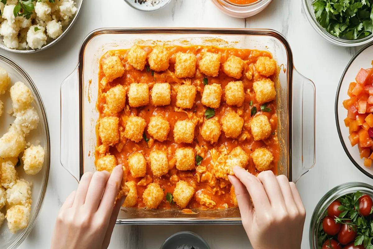 buffalo chicken tater tot casserole